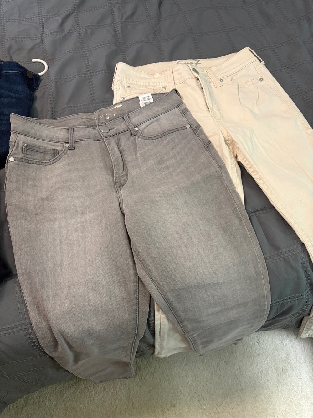 Seven7 Skinny Jeans in Gray and Cream